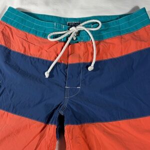 J. Crew mens multicolor colorblock drawstring boardshorts swimwear - size 3